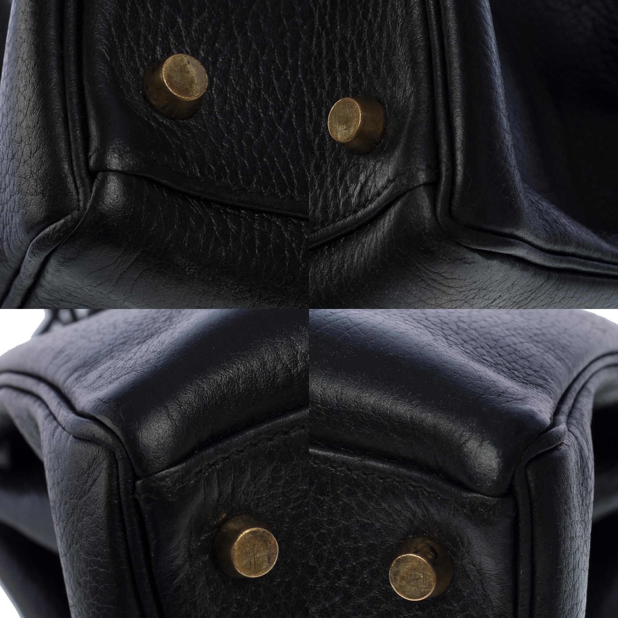Hermès Kelly 32 retourne strap in black Vache Ardennes calf leather, GHW For Sale 5