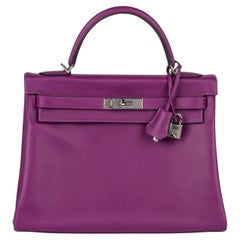 Hermès Kelly 32 Retourne Verso Anemone Thalassa