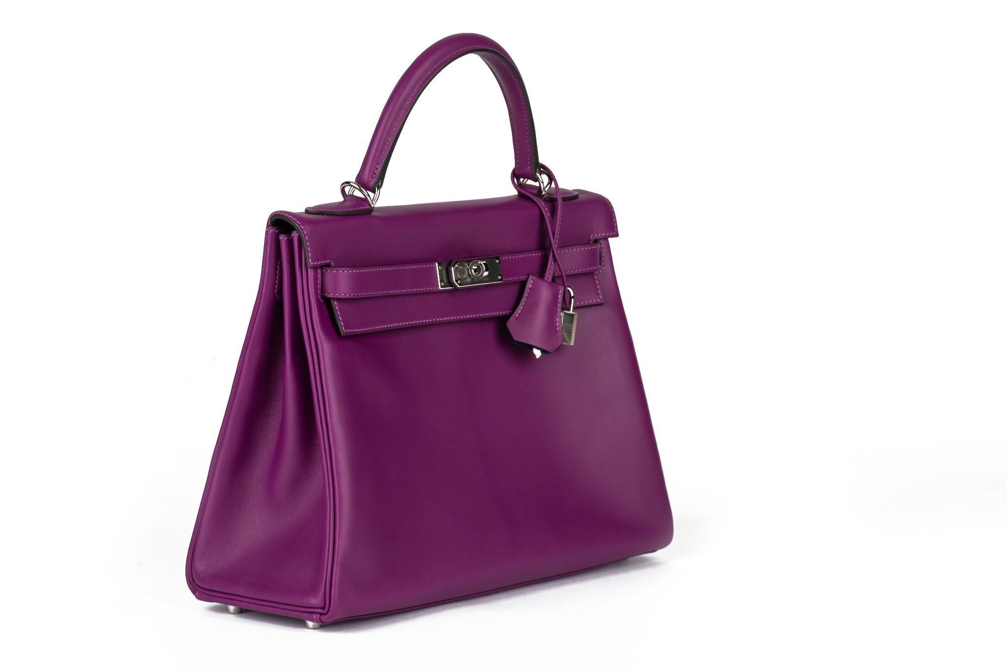 Hermès Kelly 32 Retourne Verso Anemone Thalassa In Excellent Condition For Sale In West Hollywood, CA