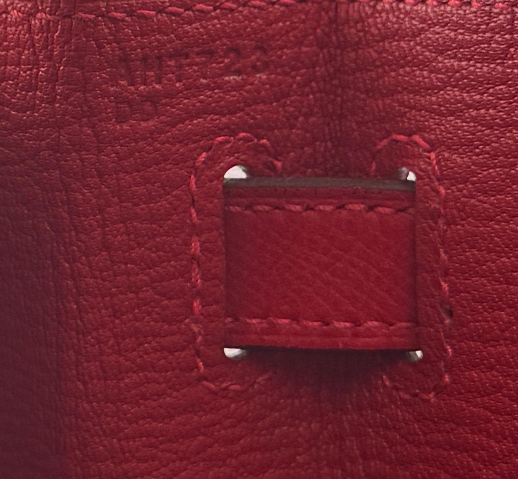 Hermes Kelly 32 rouge casaque ghw im Angebot 3