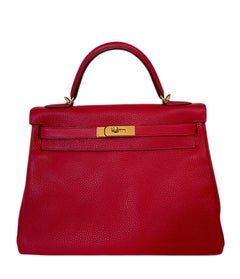 Hermes Kelly 32 Rouge Casaque Roségold Hardware 2018