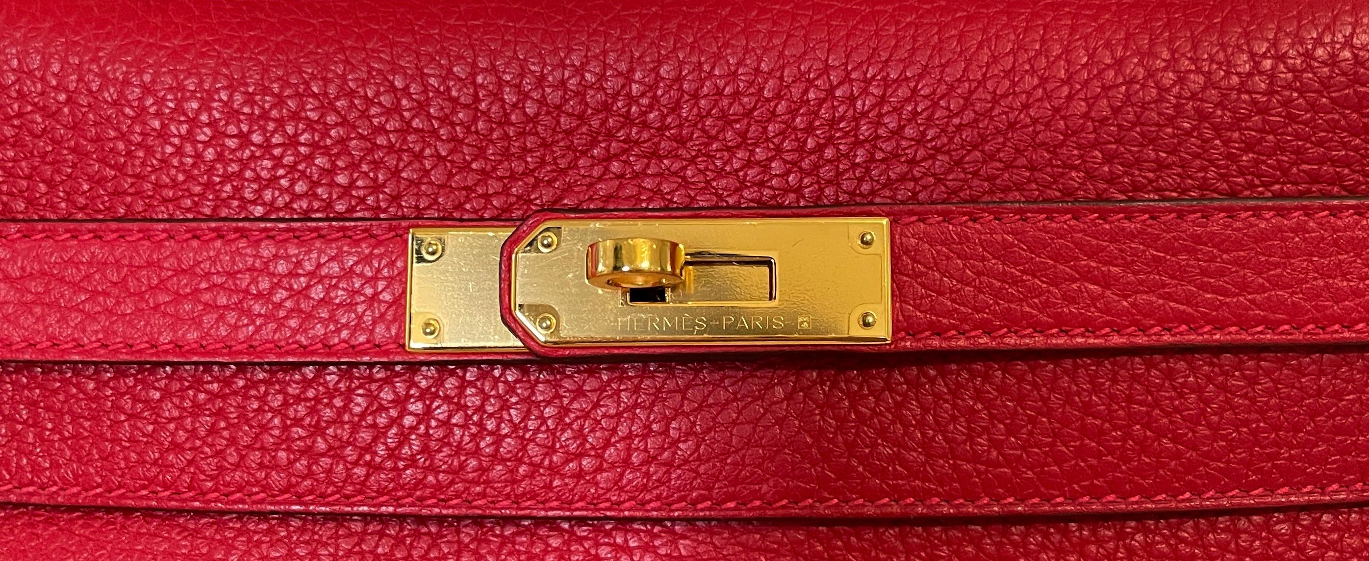 Hermes Kelly 32 Rouge Casaque Red Gold Hardware 2018 1