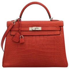 Hermes Kelly 32 rouge pivoine bag