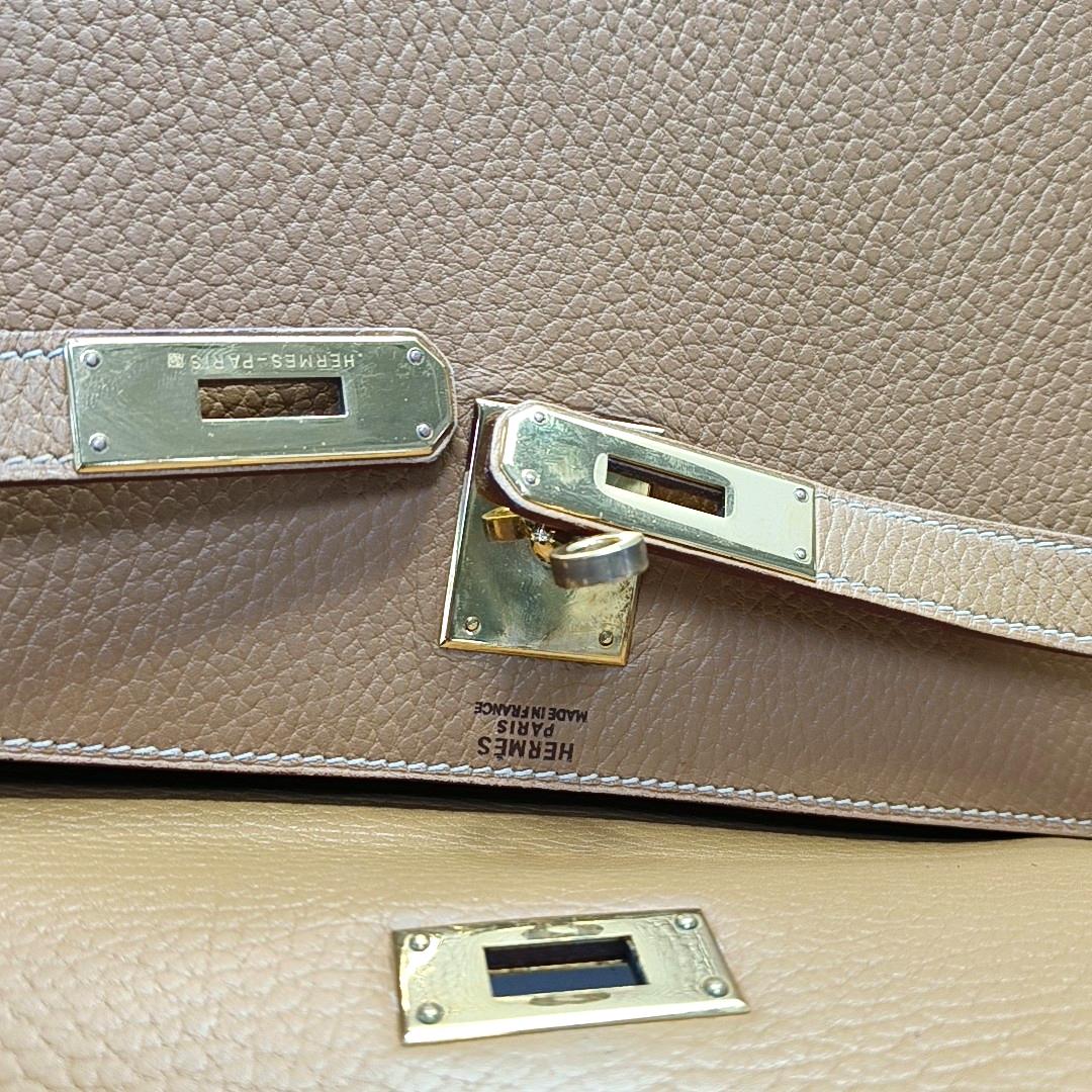 Hermes Kelly 32 Sellier 4B Biscuit Gold Togo Leather Gold HW 1996 3