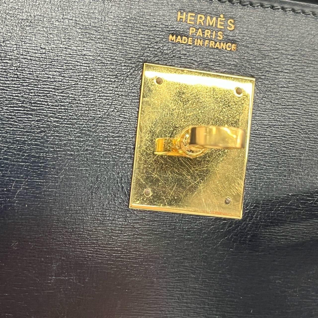 Hermes Kelly 32 Sellier Black Box Leather Gold HW 1987 9
