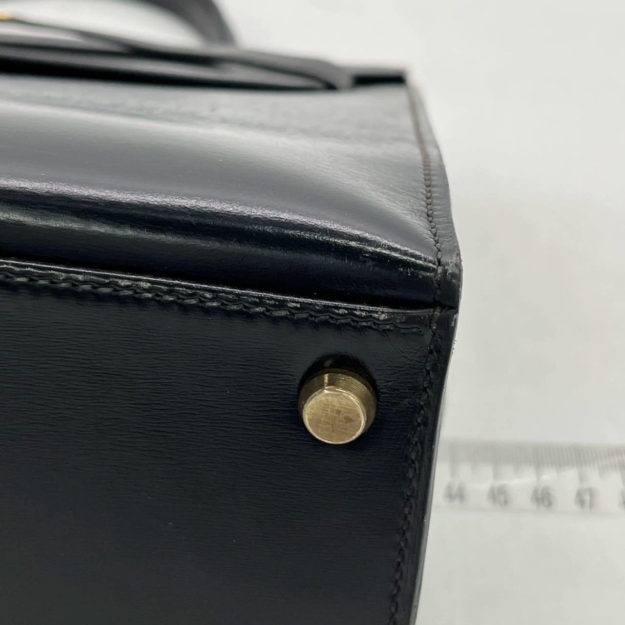 Hermes Kelly 32 Sellier Black Box Leather Gold HW 1987 11