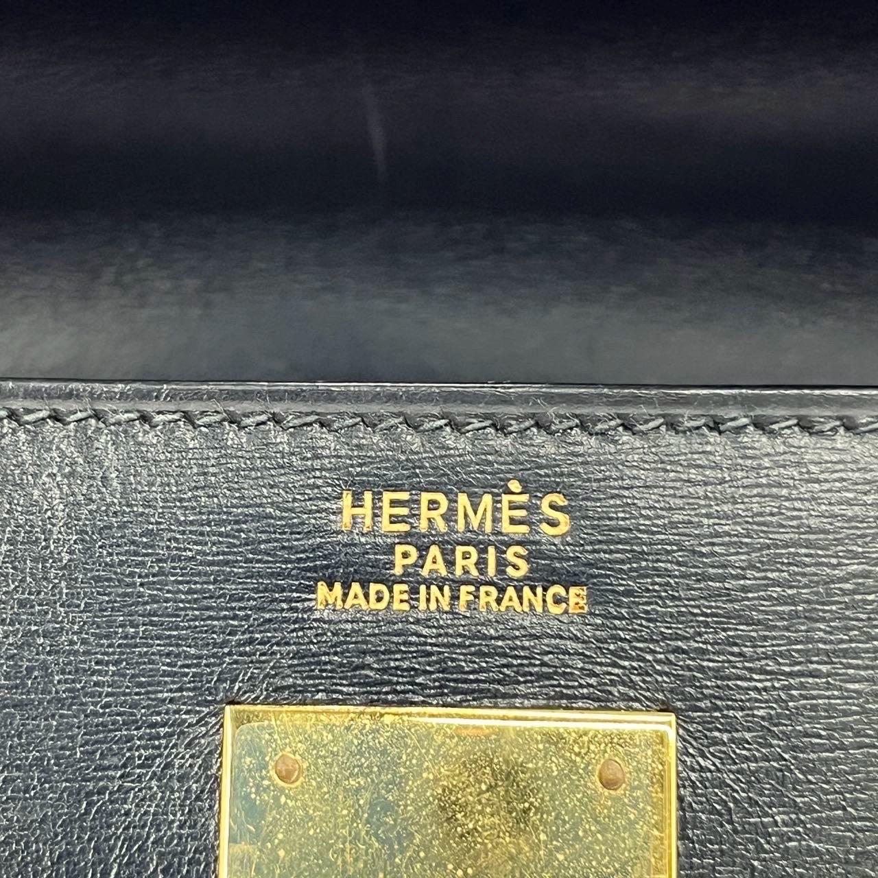 Hermes Kelly 32 Sellier Black Box Leather Gold HW 1987 4