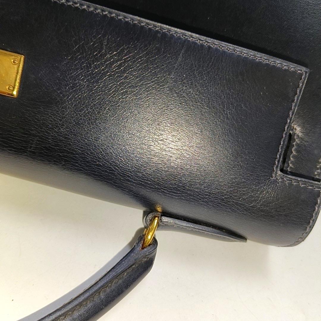 Hermes Kelly 32 Sellier Black Box Leather Gold HW 1993 For Sale 8