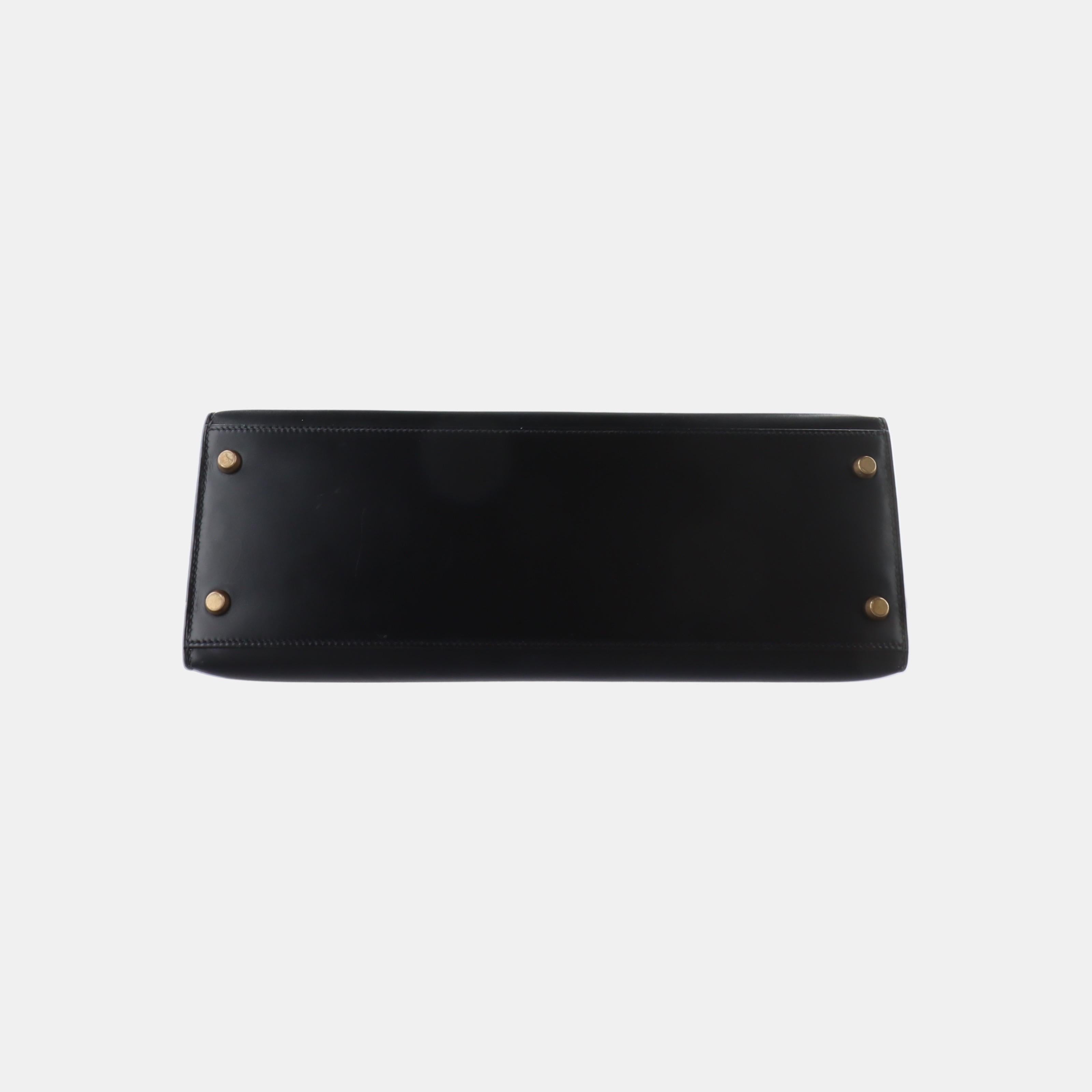 Hermes Kelly 32 Sellier Black Box Leather Gold HW 1993 For Sale 2