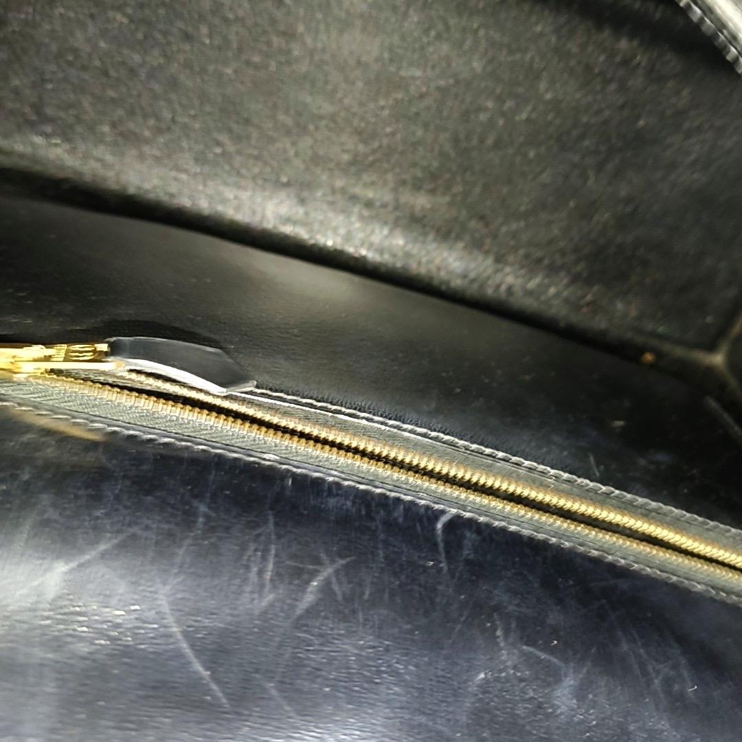 Hermes Kelly 32 Sellier Black Box Leather Gold HW 1993 For Sale 3