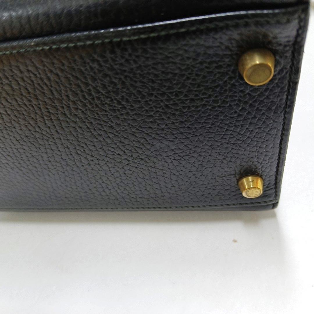 Hermes Kelly 32 Sellier Black Clemence Leather Gold Hardware 1995 For Sale 9