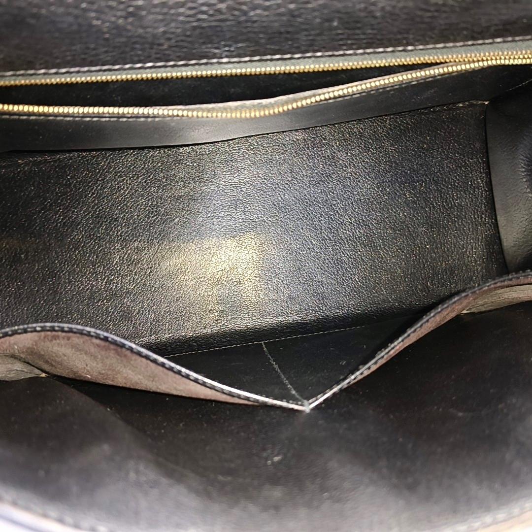 Hermes Kelly 32 Sellier Black Clemence Leather Gold Hardware 1995 For Sale 10