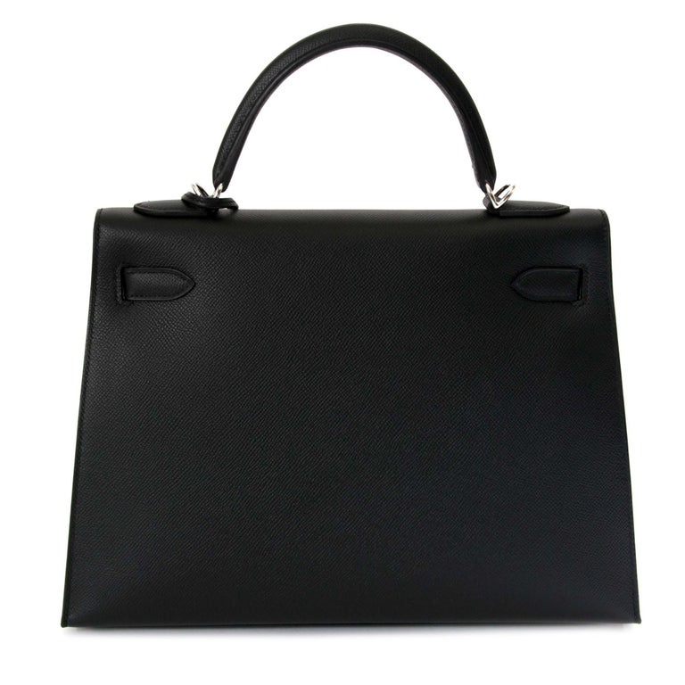 Hermès Kelly 32 Sellier Black Epsom PHW For Sale at 1stDibs | hermes ...