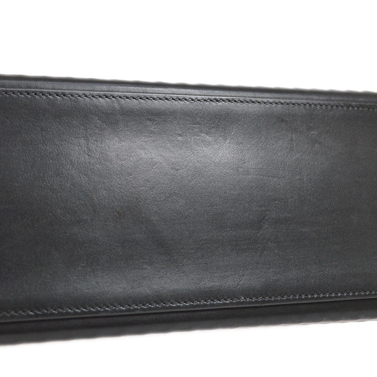 HERMES Kelly 32 Sellier Black Everdeutch Leather Palladium Hardware Handle Bag 2