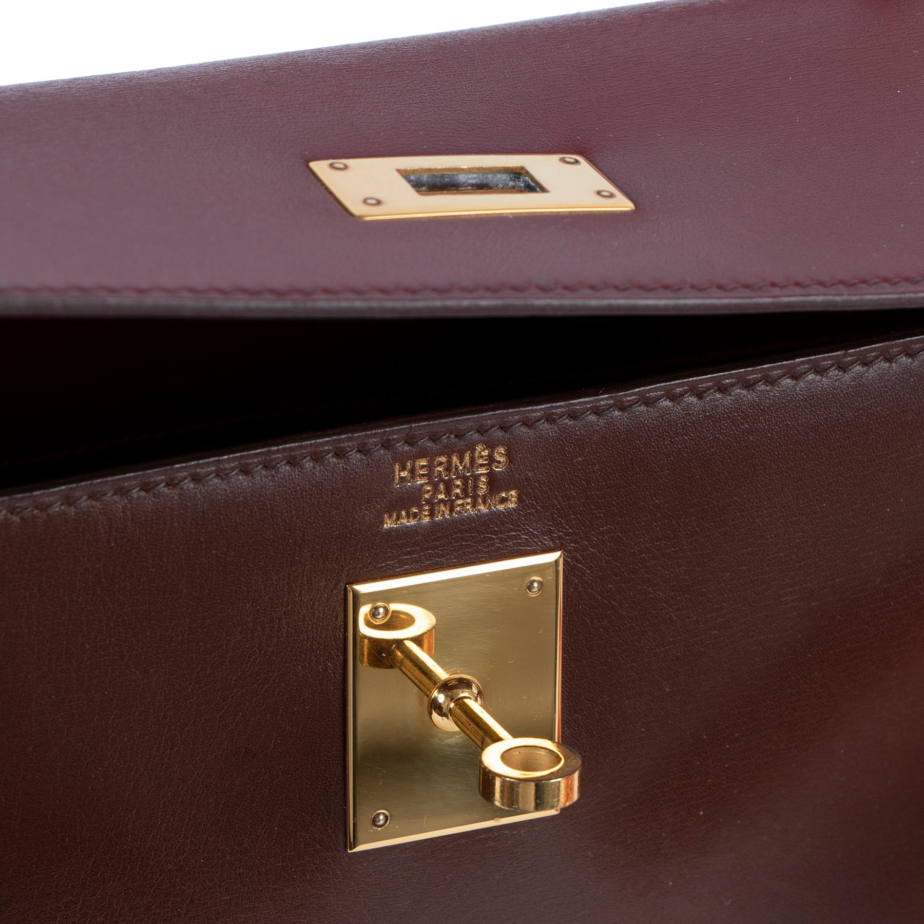 Brown Hermès Kelly 32 Sellier Box Tri-colour GHW Limited Edition