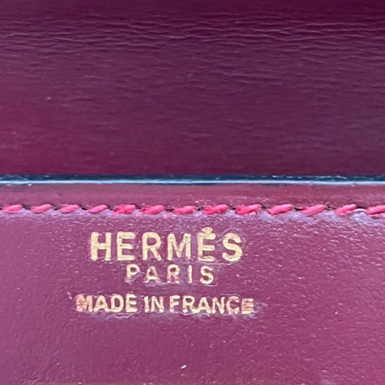 Hermès Kelly 32 Sellier Burgundy Box Leather Gold HW 1978 im Angebot 3