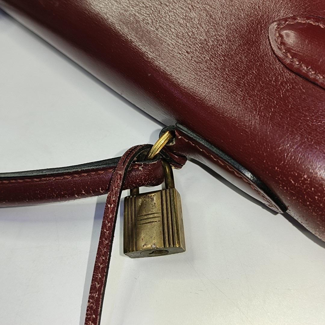 Hermes Kelly 32 Sellier Burgund Box Leder Gold HW 1987 5