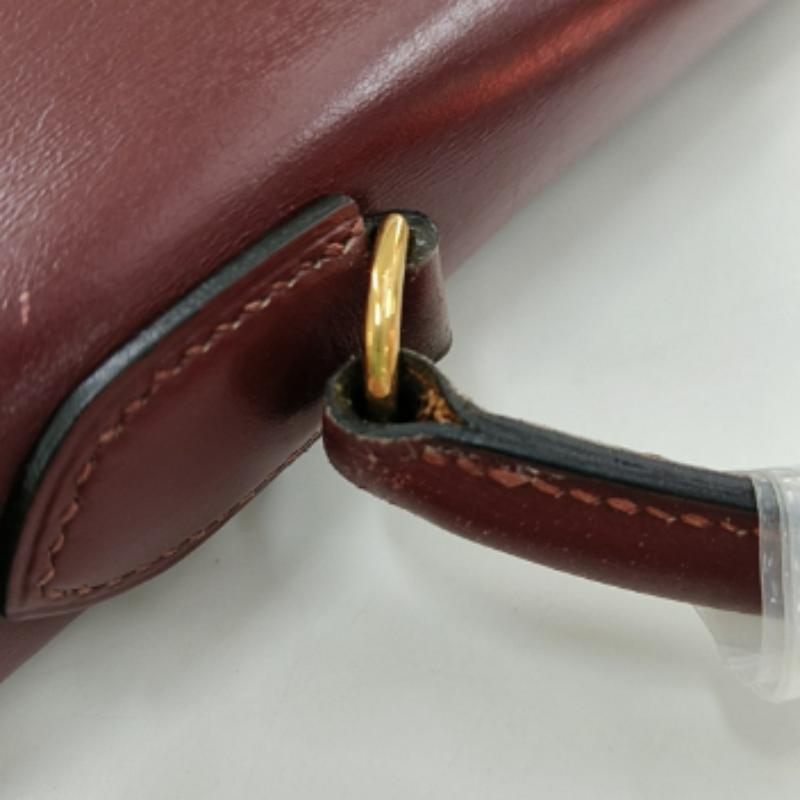 Hermes Kelly 32 Sellier Burgundy Box Leather Gold HW 1987 8
