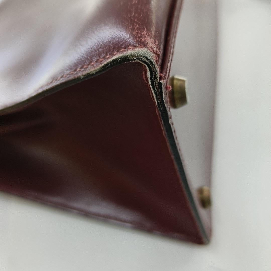 Hermes Kelly 32 Sellier Burgund Box Leder Gold HW 1987 8