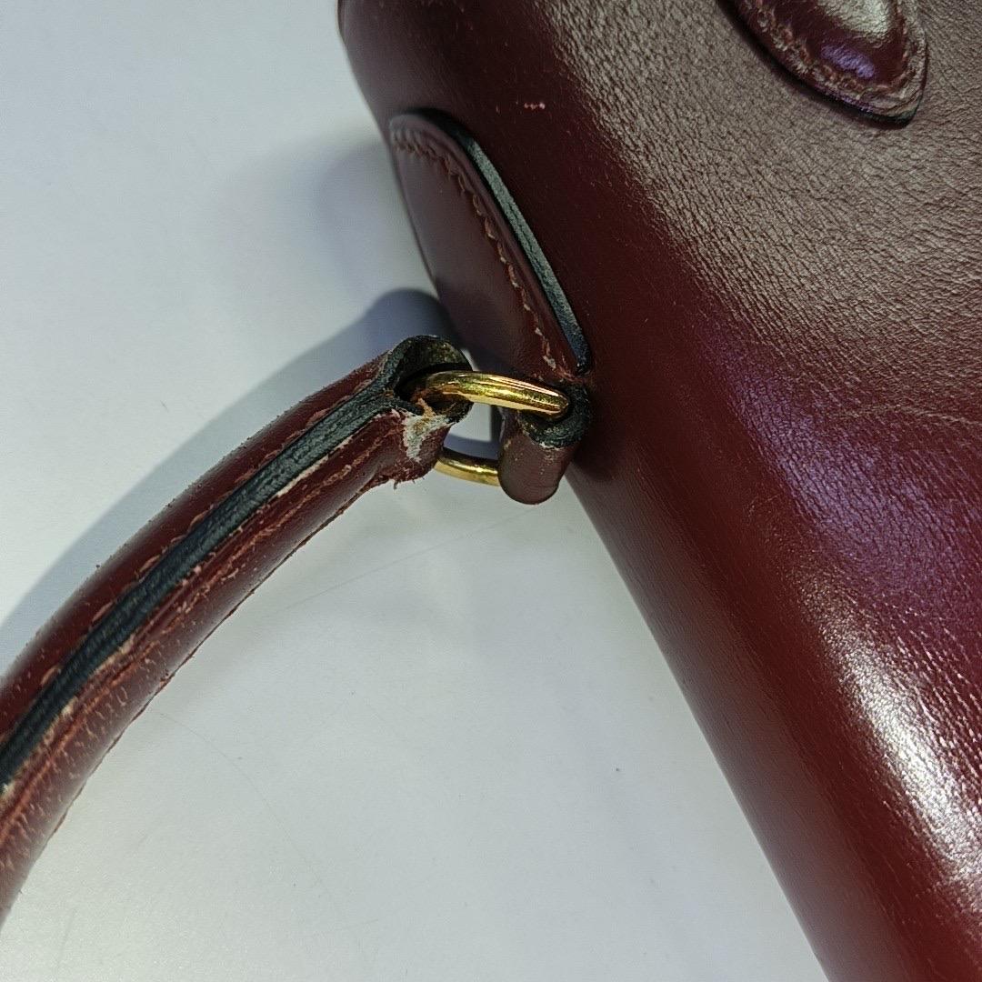 Hermes Kelly 32 Sellier Burgund Box Leder Gold HW 1987 11