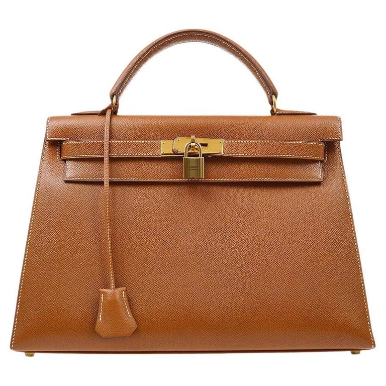 HERMES HAC 50 Cognac Tan Brown Veau Epsom Men's Women's Travel Hardware  Tote Bag