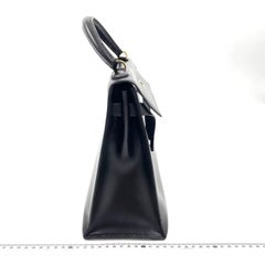 Hermes Kelly 32 Sellier Dark Chocolate Brown Box Leather Gold Hardware 1988