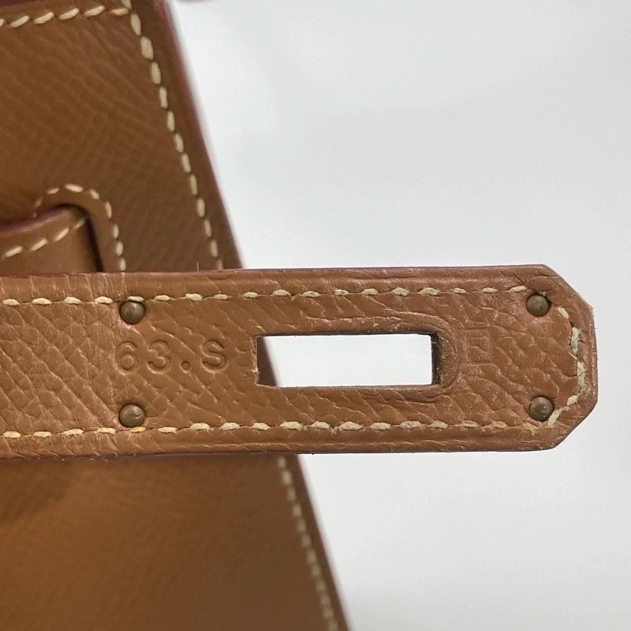 Hermes Kelly 32 Sellier Gold Epsom Leather Gold HW Double Ring 2002 6