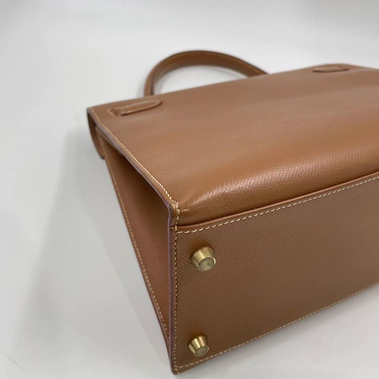 Hermes Kelly 32 Sellier Gold Epsom Leather Gold HW Double Ring 2002 12