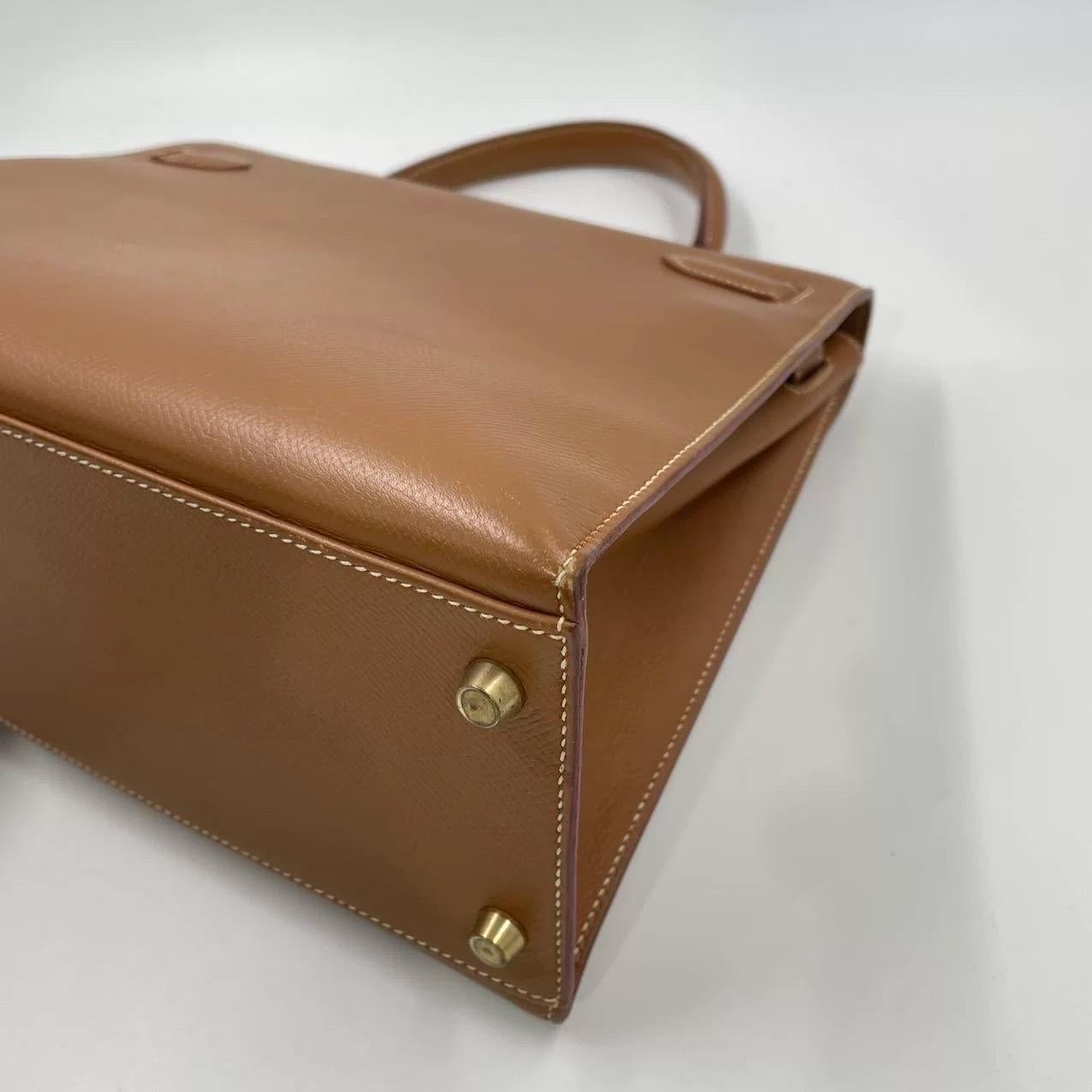 Hermes Kelly 32 Sellier Gold Epsom Leather Gold HW Double Ring 2002 14