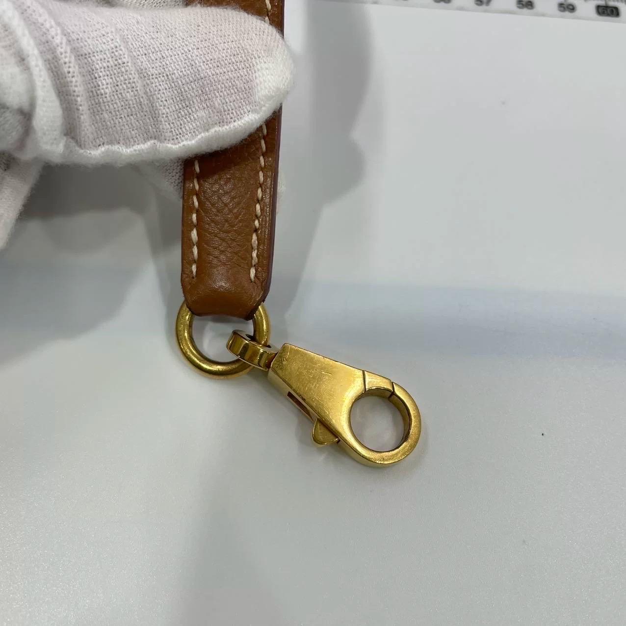 Hermes Kelly 32 Sellier Gold Epsom Leather Gold HW Double Ring 2002 15