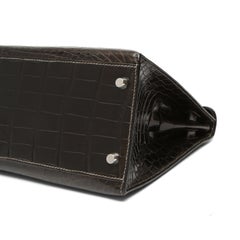 Hermès Kelly 32 Sellier Grey Elephant Niloticus Crocodile