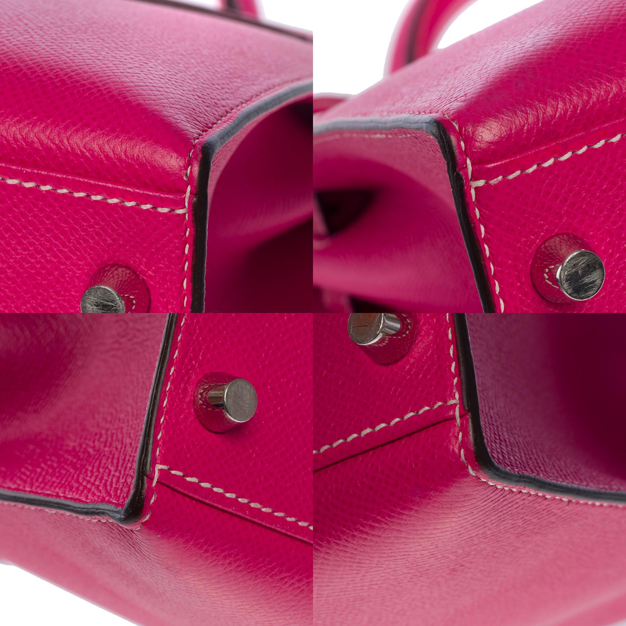 Hermès Kelly 32 sellier handbag strap (HSS) in Pink & purple Epsom leather, SHW 6