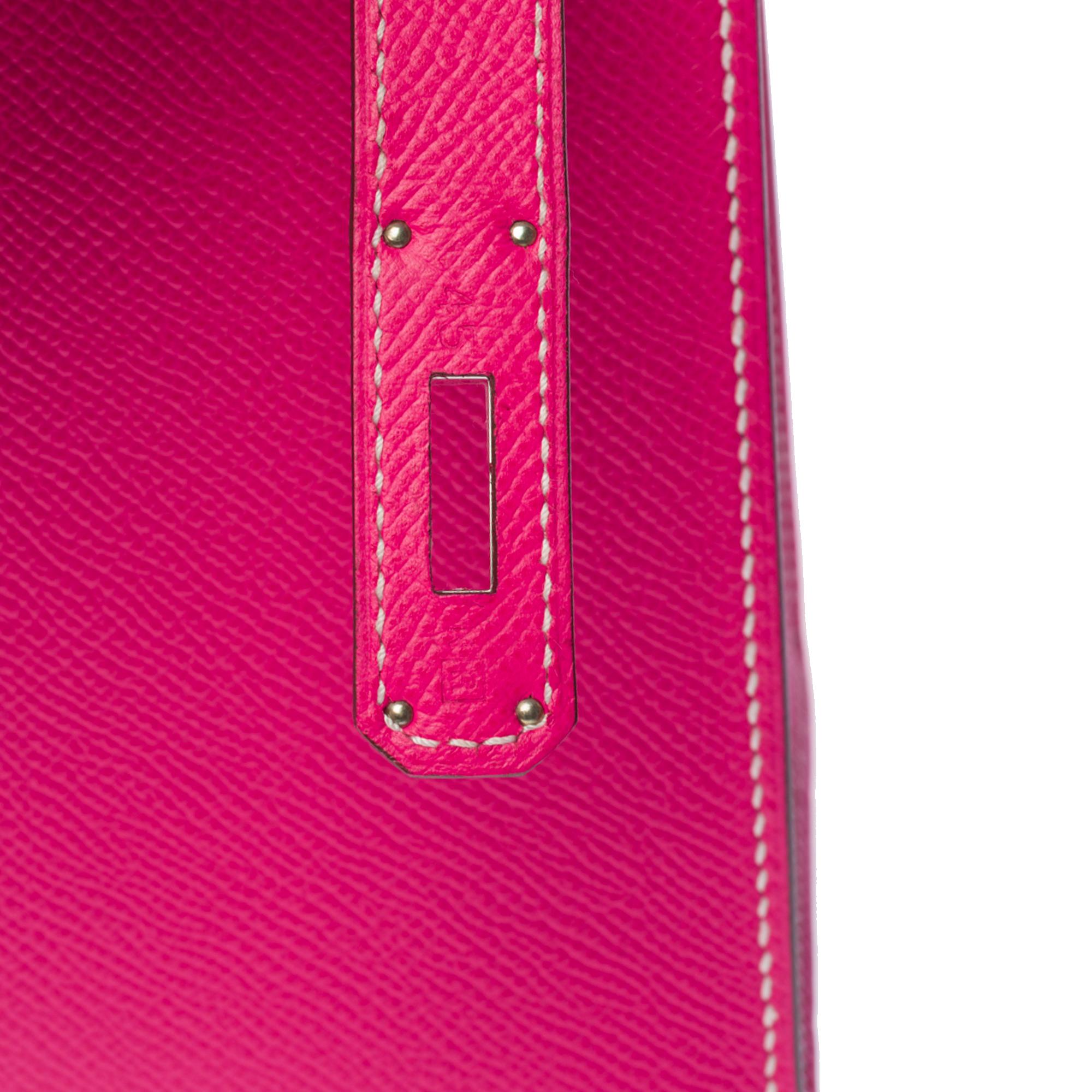 Hermès Kelly 32 sellier handbag strap in Rose lipstick epsom leather, SHW 2