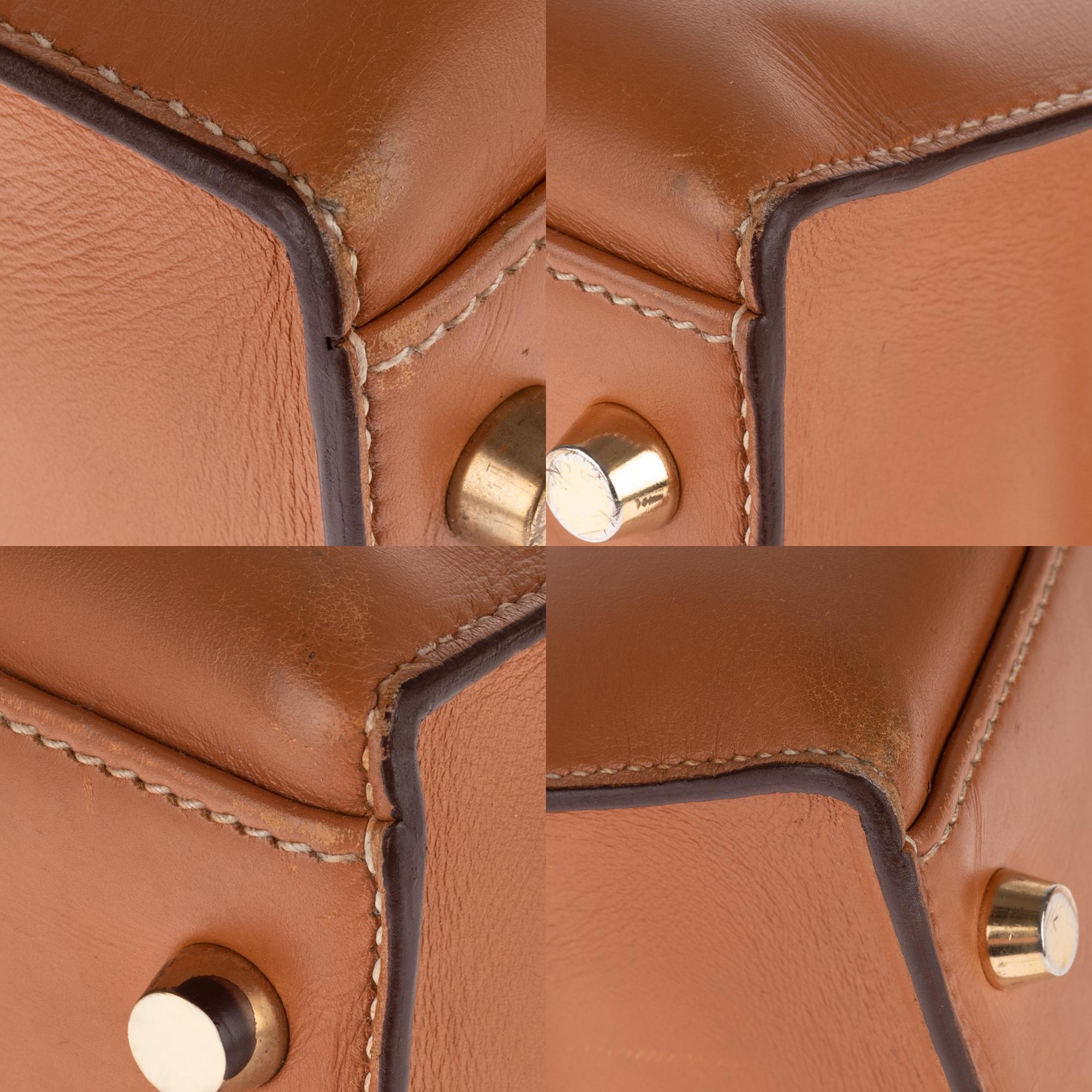Hermès Kelly 32 sellier in Chamonix Gold leather with strap and Gold hardware ! 4