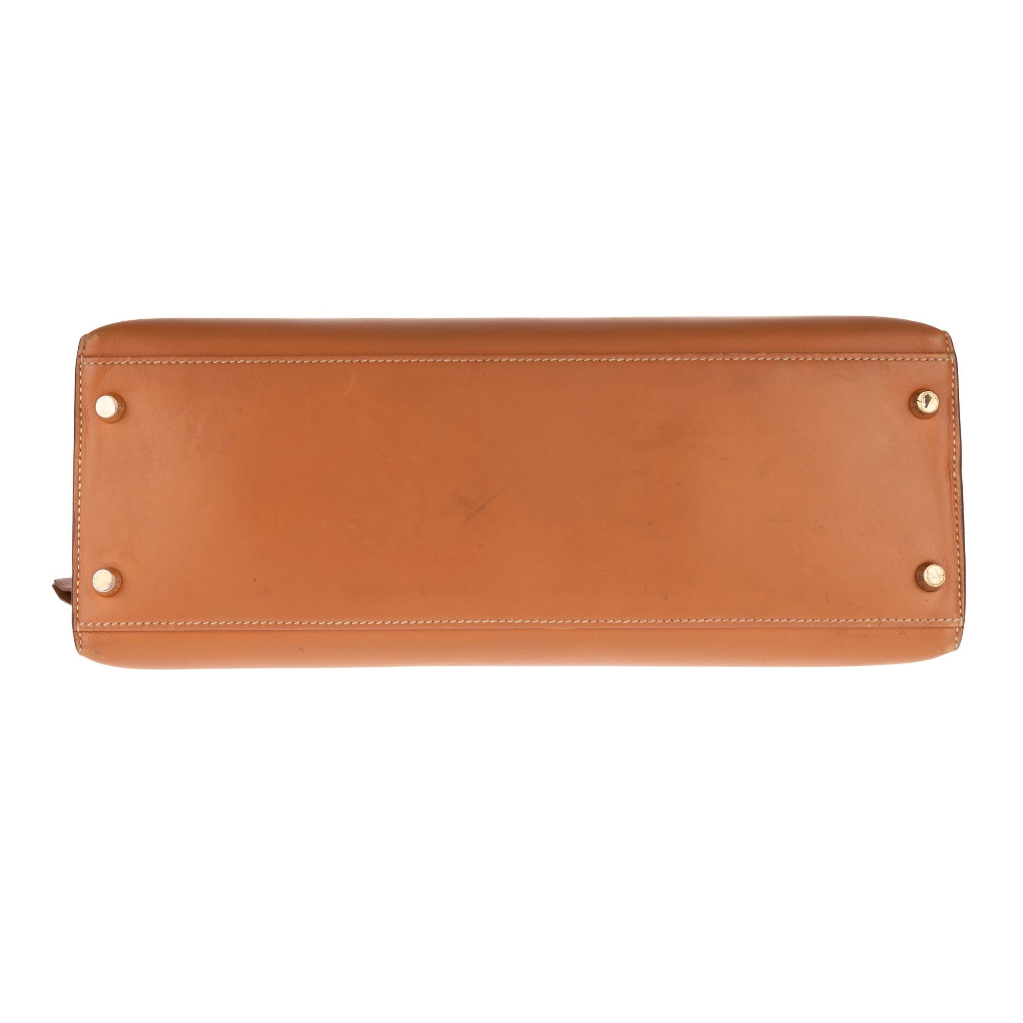 Hermès Kelly 32 sellier in Chamonix Gold leather with strap and Gold hardware ! 3