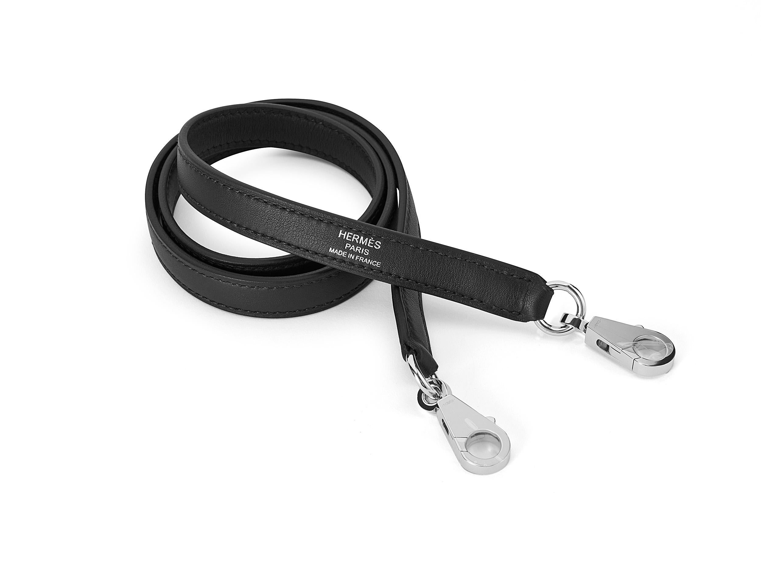 Hermès Kelly 32 Sellier Noir Berline Toile Palladium Hardware en venta 7