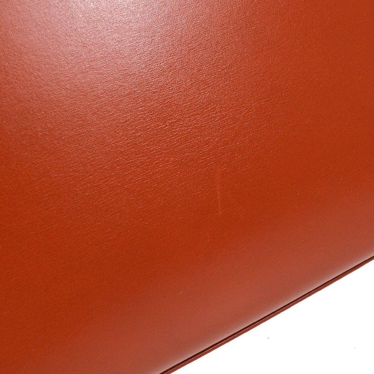 HERMES Kelly 32 Sellier Red Brique Box Gold Top Handle Shoulder Tote Bag  For Sale at 1stDibs