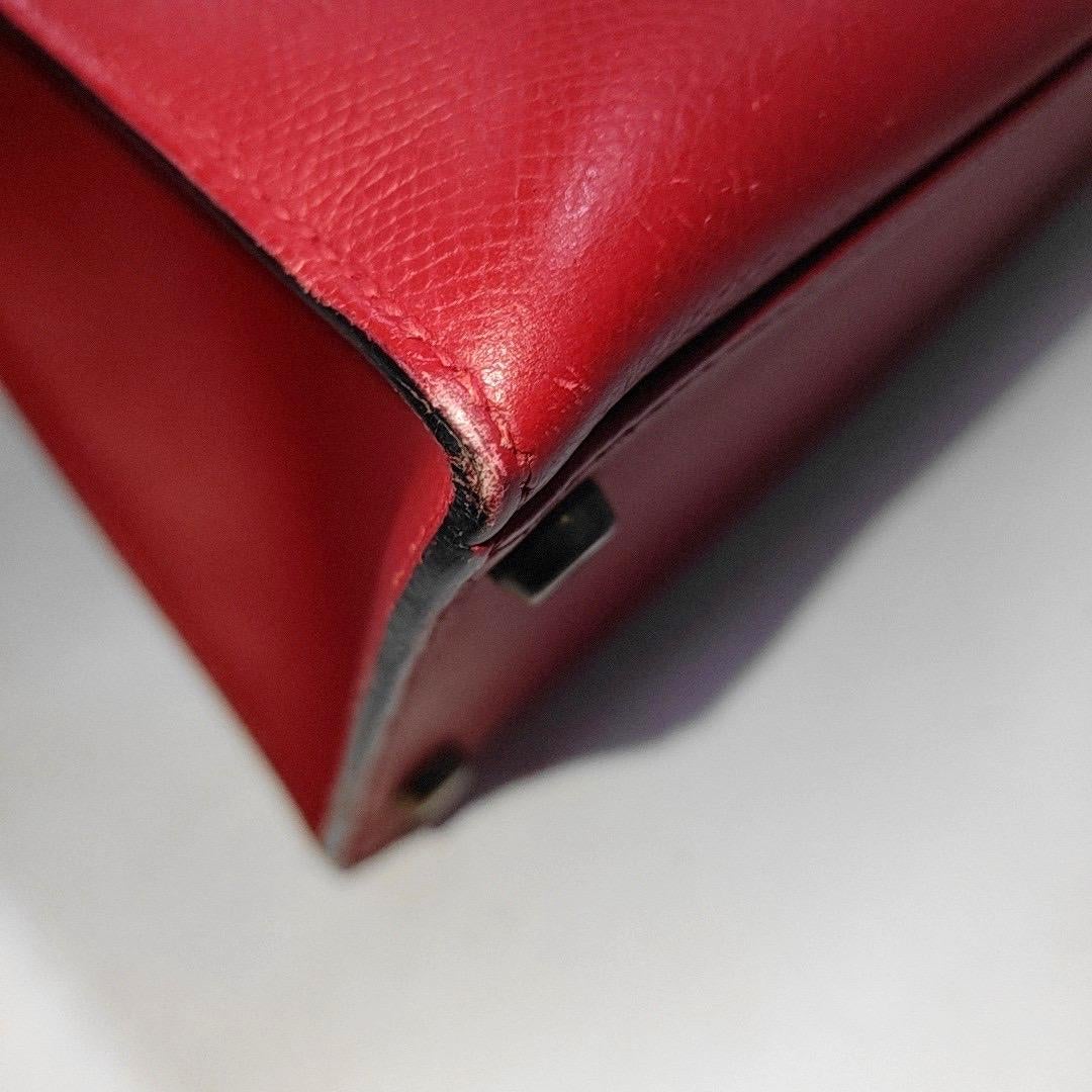 Hermes Kelly 32 Sellier Red Epsom Leather Gold HW Circle S Stamp 1989 10