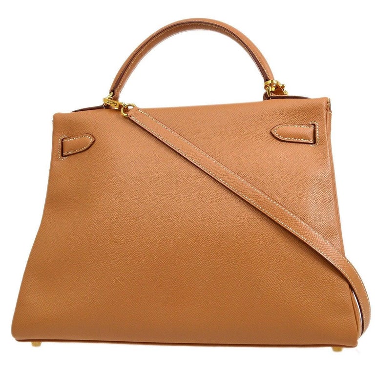 Hermes Kelly Mini Pochette Bag Epsom Leather Gold Hardware In Cherry