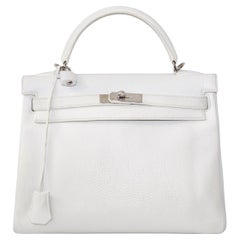 Hermès Kelly 32 Togo White PHW