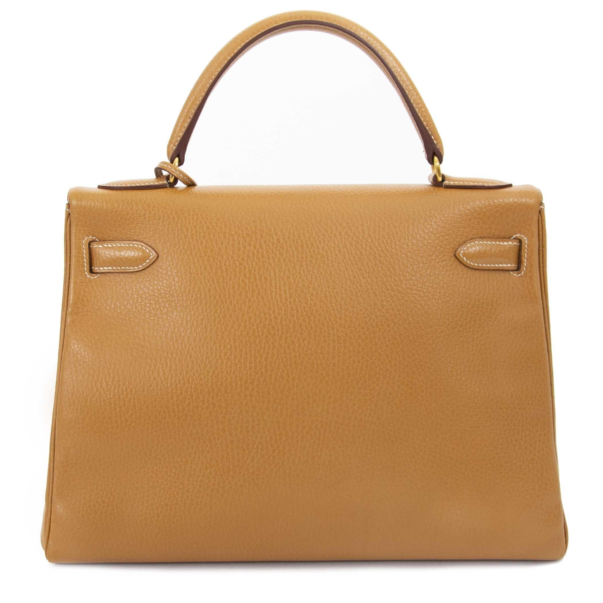 Marron Hermès Kelly 32 Veau Ardennes Couleur Naturelle