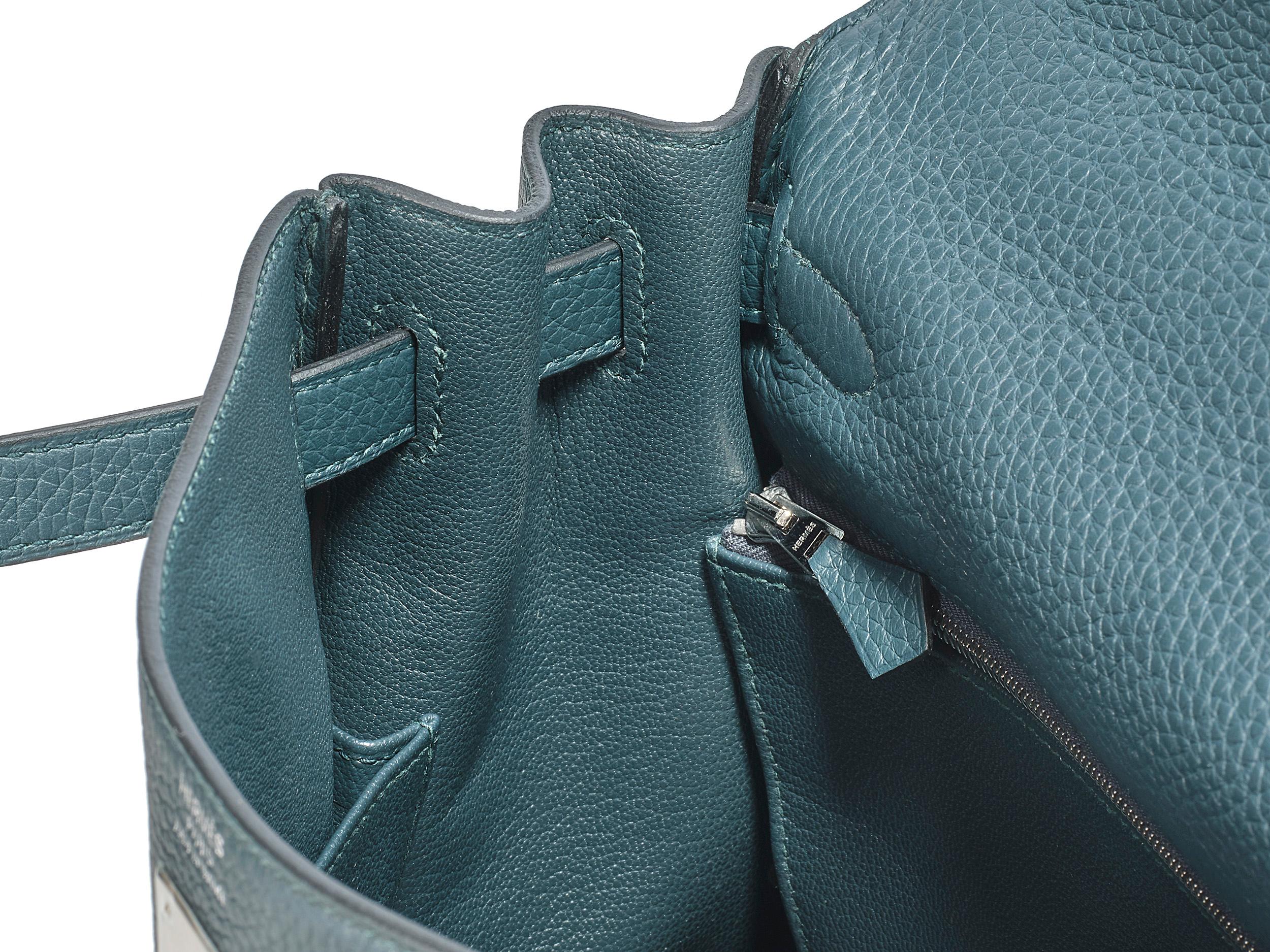 Hermès Kelly 32 Vert Cypres Taurillon Clemence Palladium Hardware im Angebot 1