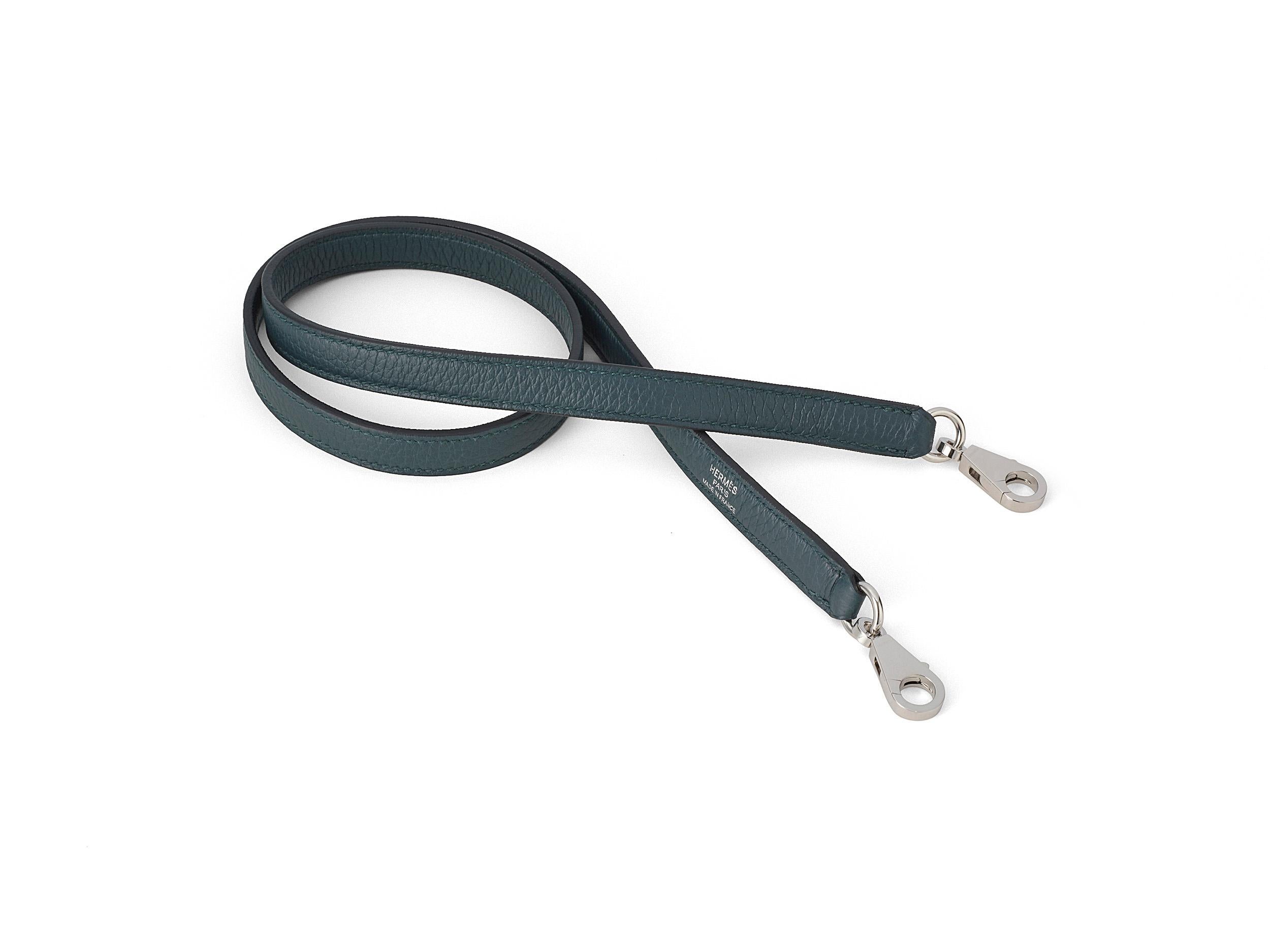 Hermès Kelly 32 Vert Cypres Taurillon Clemence Palladium Hardware im Angebot 4