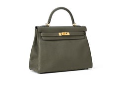 Hermès Kelly 32 Vert de Gris Togo Gold Hardware