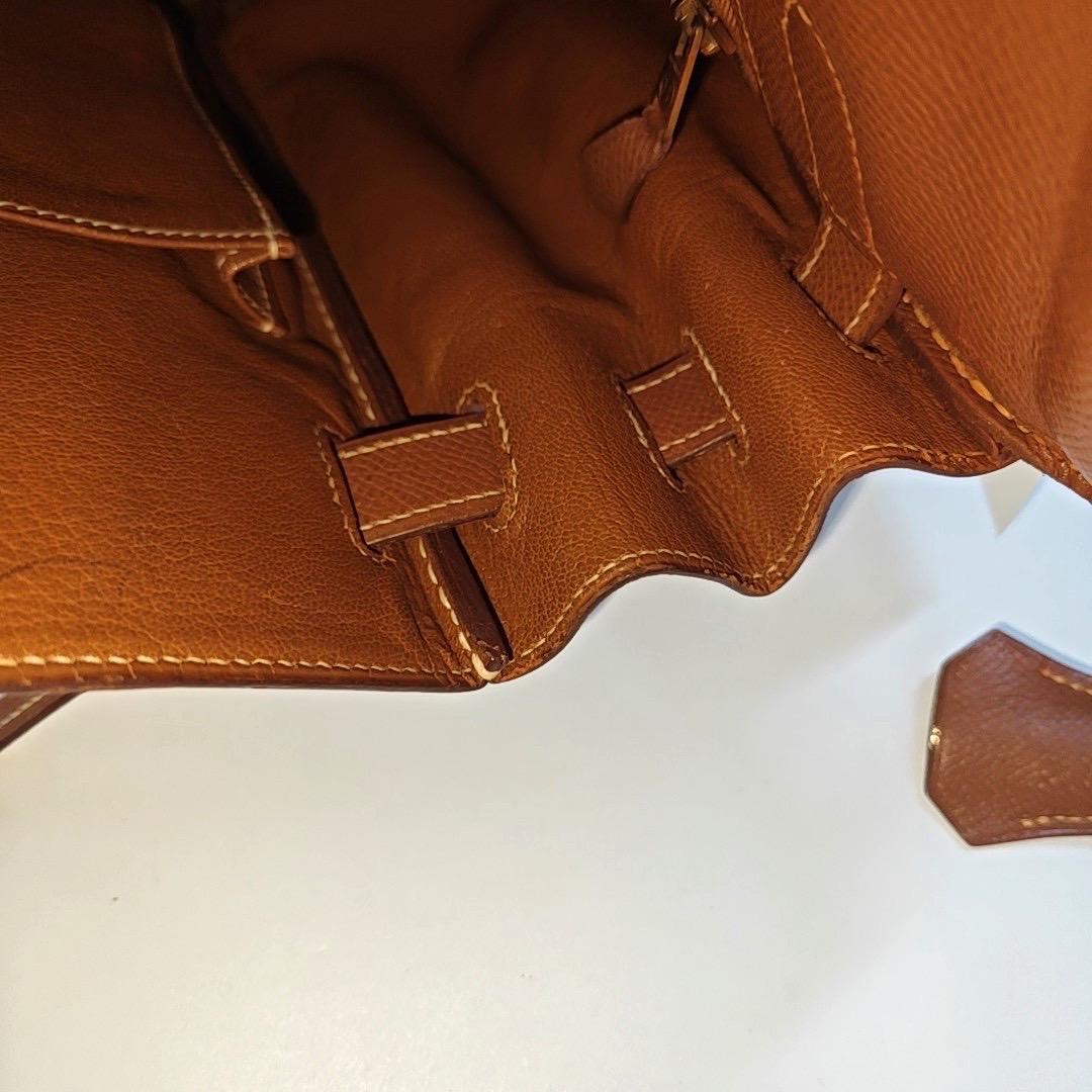 Hermes Kelly 32 Vintage Gold Epsom Retourne Gold Hardware 1993 For Sale 6