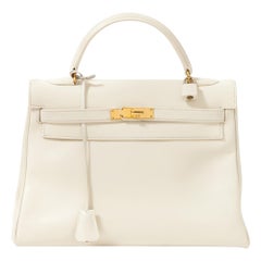 Hermès Kelly 32 Sac en cuir blanc