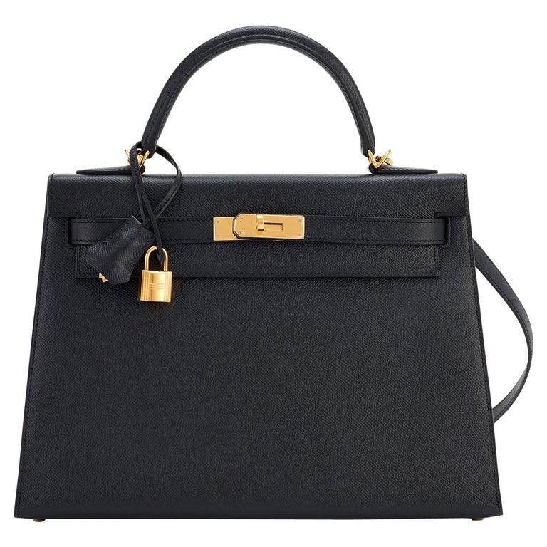 Hermes Birkin 25 Sellier Black Epsom Gold Hardware U Stamp, 2022