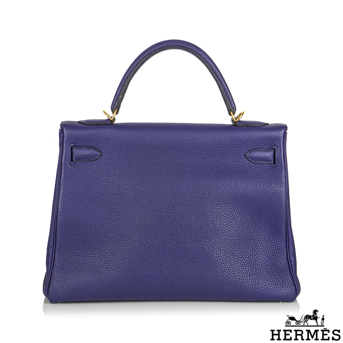 Hermés Kelly 32cm Bleu Encre Veau Togo GHW In Good Condition In London, GB