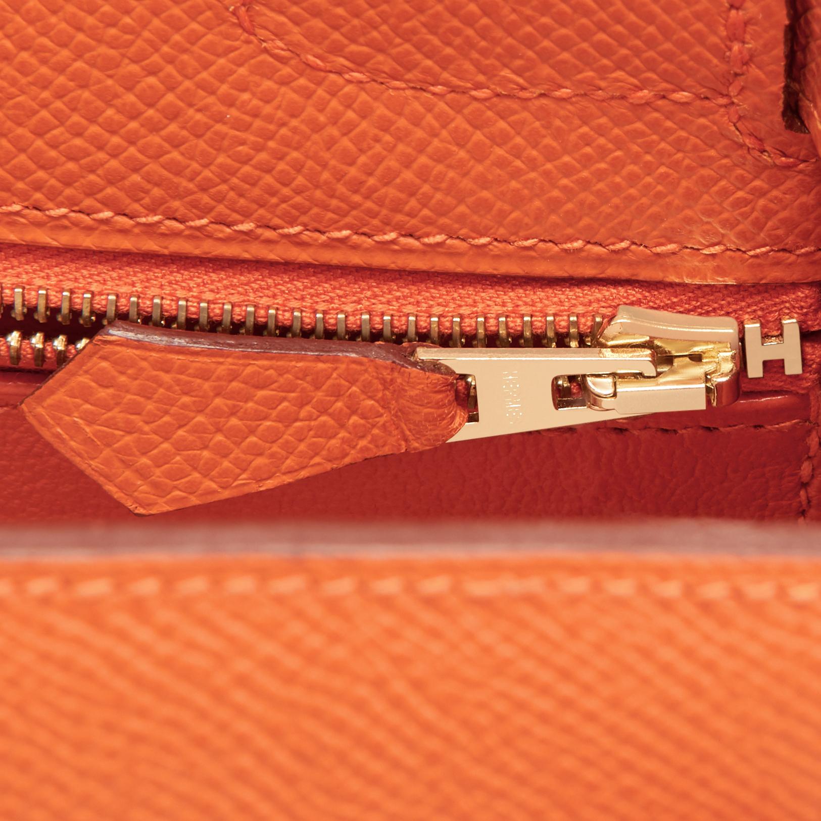 Hermes Kelly 32cm Classic Orange Epsom Gold Sellier Shoulder Bag ULTRA RARE NEW  2