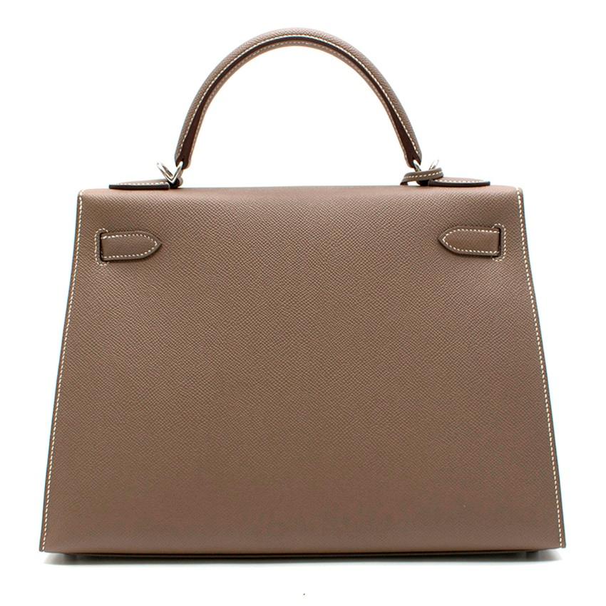 Hermes Kelly 32cm Etoupe Togo Leather Bag For Sale 3